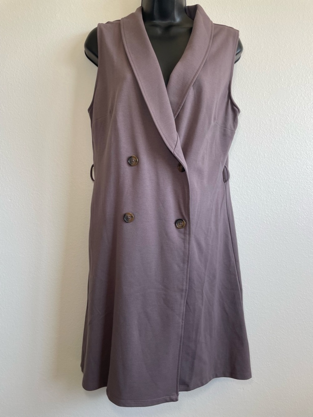 NWT Maurices Mauve Sleeveless Vest Dress Women’s Double Breasted Blazer Style - - Picture 2 of 11